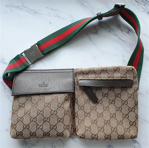 gucci belt bag red and green strap
